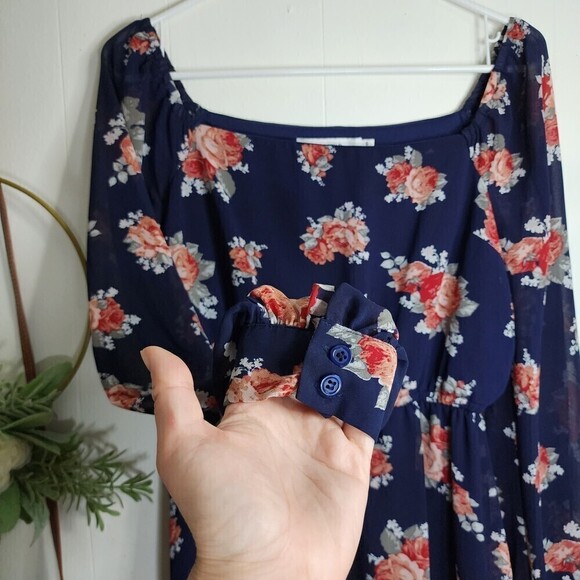 JustFab Navy Floral Mini Dress - Picture 5 of 10